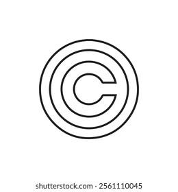 Copyright icon Outline vector line symbol