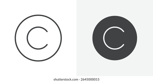 Icono de Derechos de autor Signo de Vector de contorno