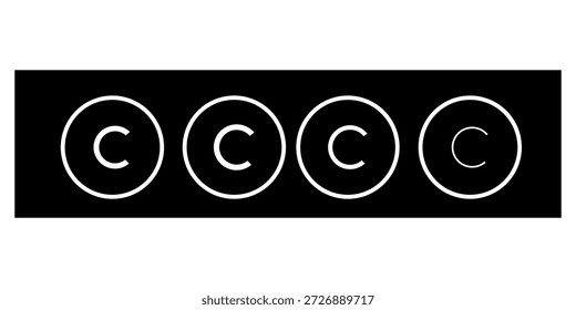 Vector de contorno de icono de Derechos de autor. Logotipo lineal delgado