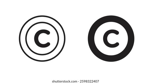 Copyright icon outlined icon vector collection.