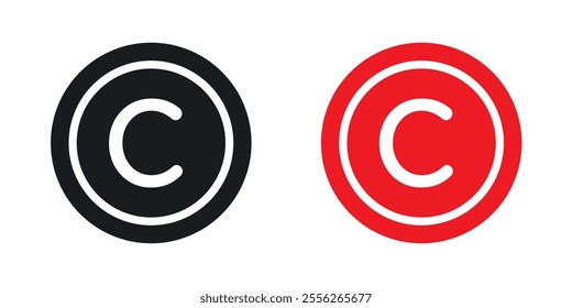 Copyright icon set in black and colored versions.