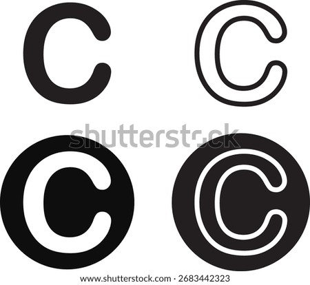 Copyright  icon set. C trademark symbol. Copyright smart mark