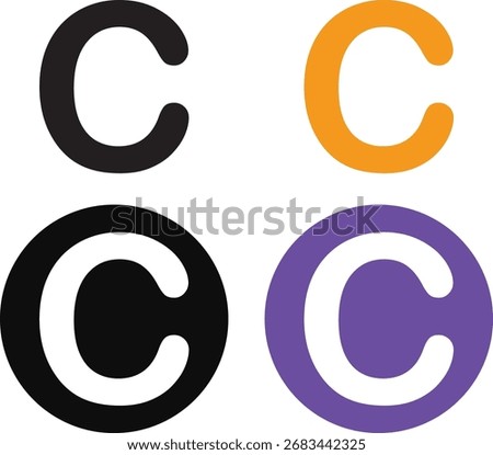 Copyright  icon set. C trademark symbol. Copyright smart mark