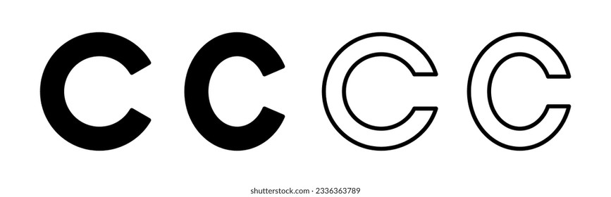 Copyright icon set illustration. copyright sign and symbol