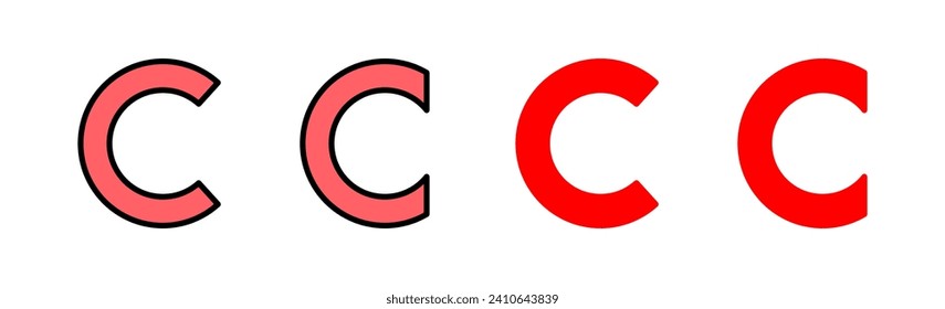 Copyright icon set illustration. copyright sign and symbol