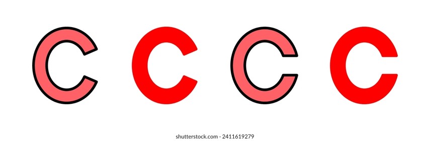 Copyright icon set illustration. copyright sign and symbol