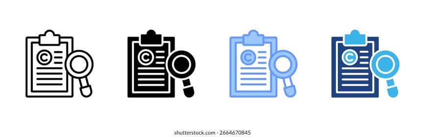 Copyright-Symbolsatz für mehrere Stilkollektionen