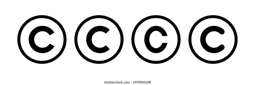 Copyright icon set. copyright symbols