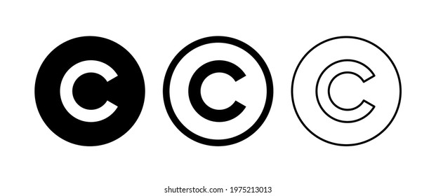 Copyright icon set. copyright symbols