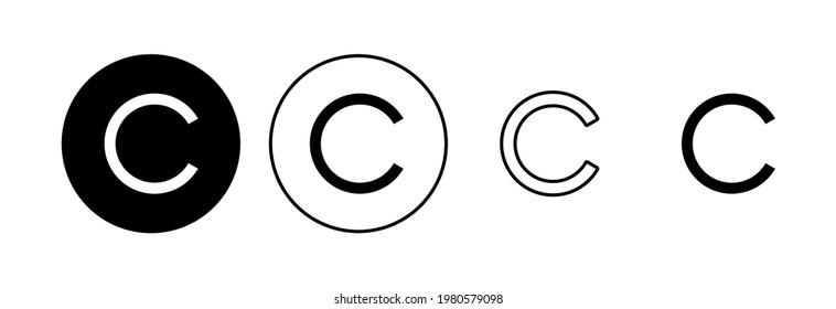 Conjunto de iconos de derechos de autor. símbolos de derechos de autor