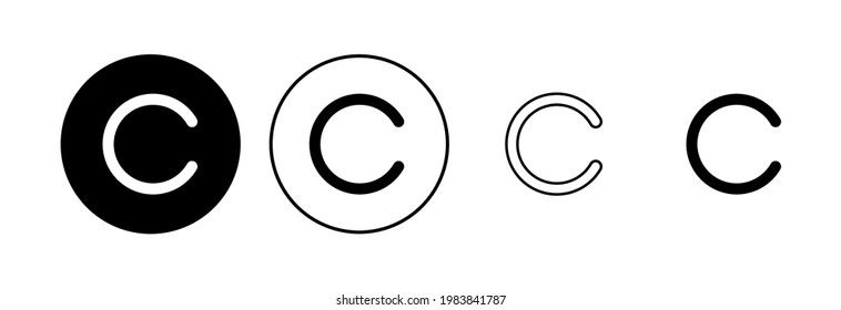 Copyright icon set. copyright symbols