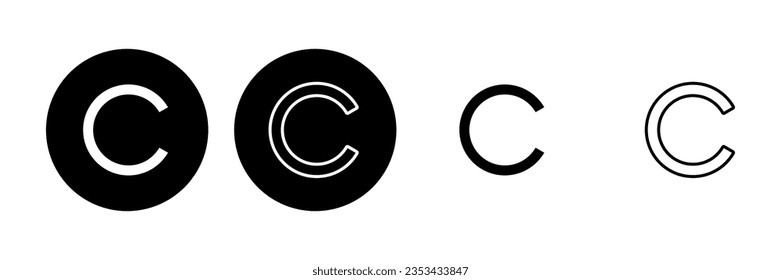 Conjunto de iconos de derechos de autor. símbolos de derechos de autor