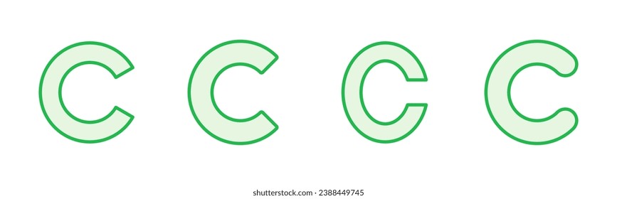 Conjunto de iconos de derechos de autor. símbolos de derechos de autor