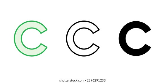 Conjunto de iconos de derechos de autor. símbolos de derechos de autor
