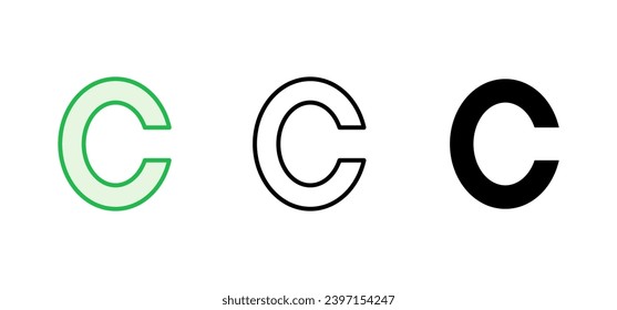 Copyright icon set. copyright symbols