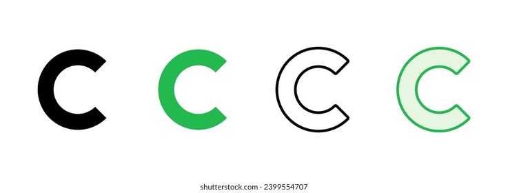 Copyright icon set. copyright symbols