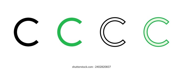 Conjunto de iconos de derechos de autor. símbolos de derechos de autor