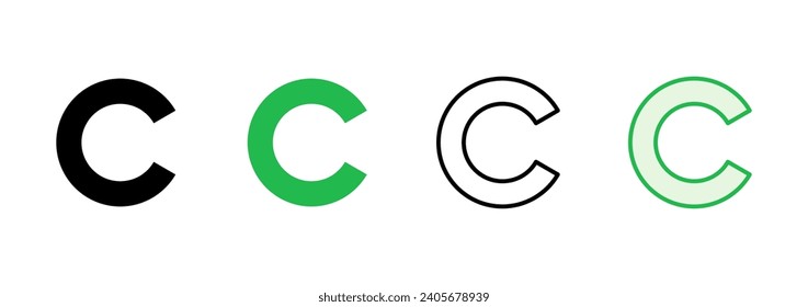 Copyright icon set. copyright symbols