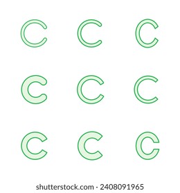 Conjunto de iconos de derechos de autor. símbolos de derechos de autor