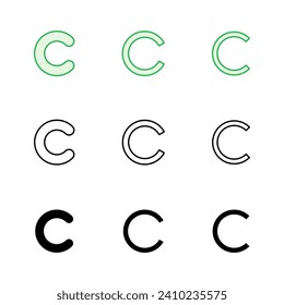 Copyright icon set. copyright symbols