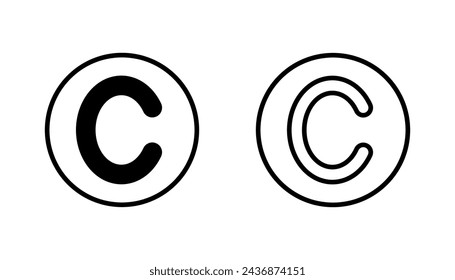 Copyright icon set. copyright symbols