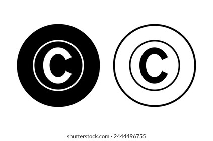 Copyright icon set. copyright symbols