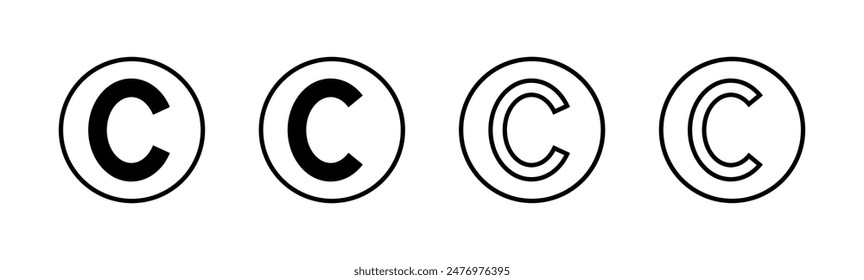 Copyright icon set. copyright symbols