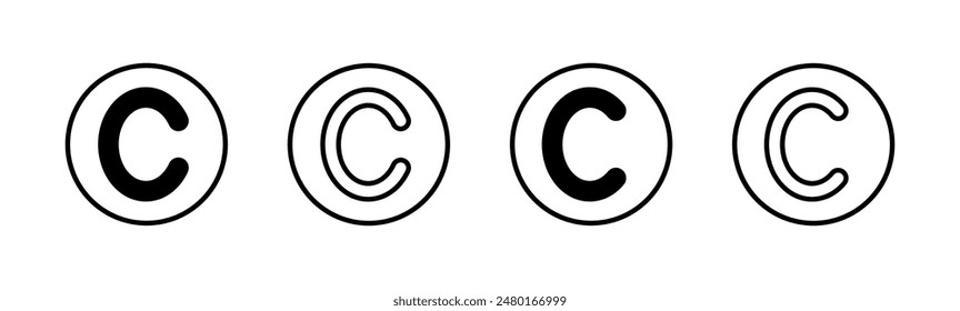 Copyright icon set. copyright symbols