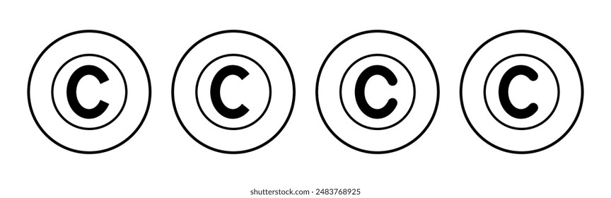 Copyright icon set. copyright symbols