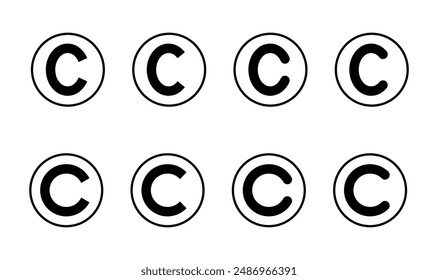 Conjunto de iconos de Derechos de autor. Símbolos de Derechos de autor