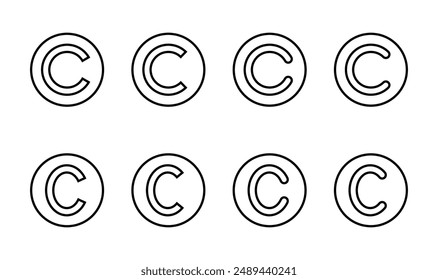 Conjunto de iconos de Derechos de autor. Símbolos de Derechos de autor