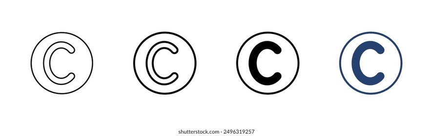 Copyright icon set. copyright symbols