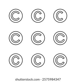 Copyright icon set. copyright symbols