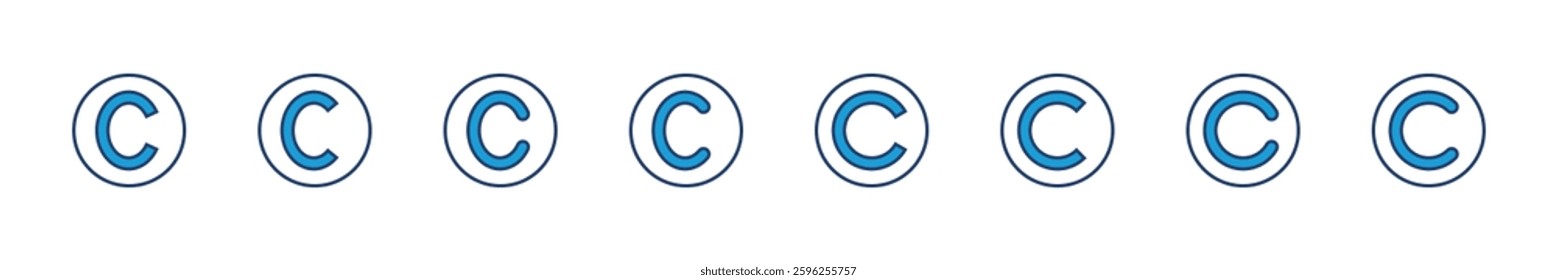 Copyright icon set. copyright symbols