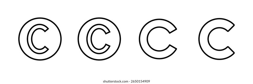 Conjunto de iconos de Derechos de autor. Derechos de autor de símbolos