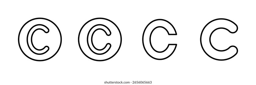 Conjunto de iconos de Derechos de autor. Derechos de autor de símbolos
