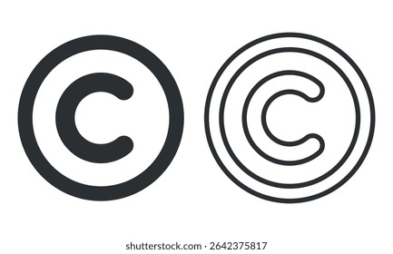 Conjunto de iconos de Derechos de autor. Ilustración vectorial.