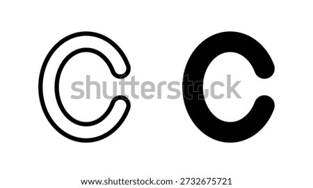 Copyright icon set vector. copyright sign and symbol
