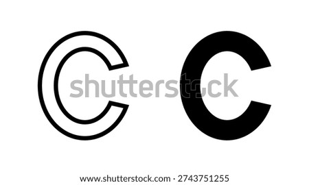 Copyright icon set vector. copyright sign and symbol