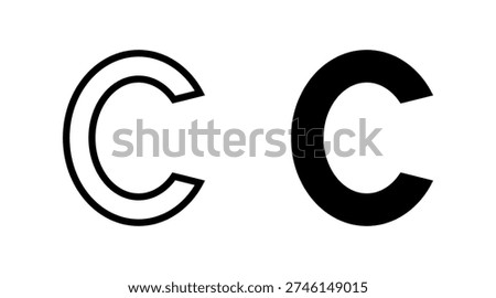 Copyright icon set vector. copyright sign and symbol