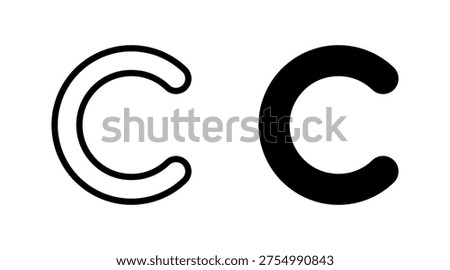 Copyright icon set vector. copyright sign and symbol