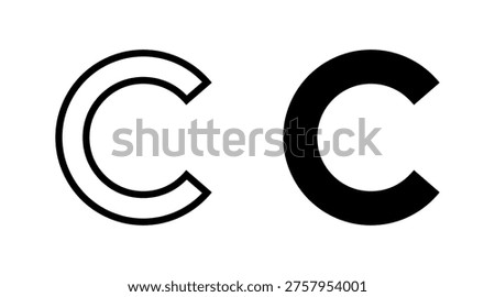 Copyright icon set vector. copyright sign and symbol