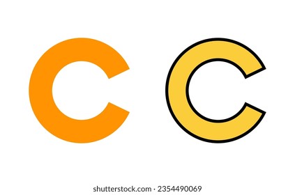 Icono de derechos de autor establecido para la aplicación web y móvil. signo de copyright y símbolo