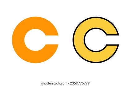 Icono de derechos de autor establecido para la aplicación web y móvil. signo de copyright y símbolo