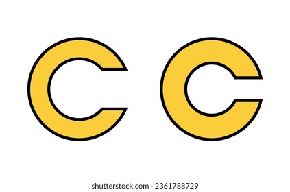Copyright icon set for web and mobile app. copyright sign and symbol