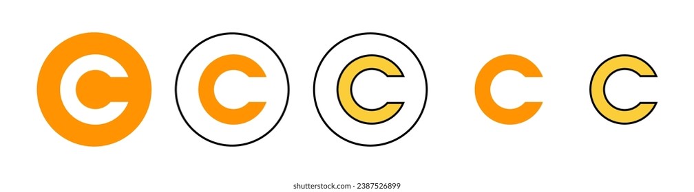 Copyright icon set for web and mobile app. copyright sign and symbol
