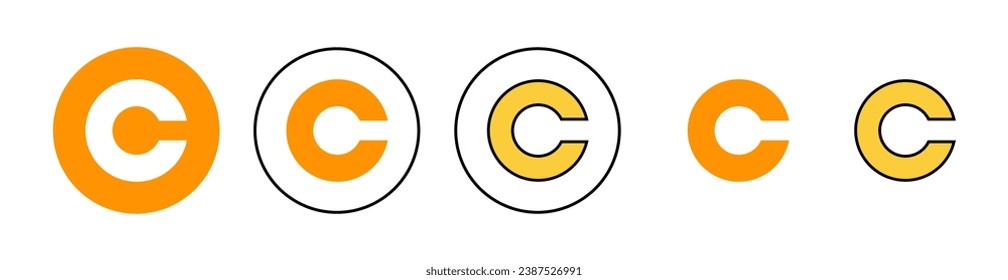 Copyright icon set for web and mobile app. copyright sign and symbol