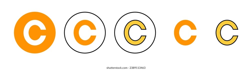 Copyright icon set for web and mobile app. copyright sign and symbol