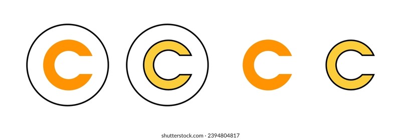 Copyright icon set for web and mobile app. copyright sign and symbol