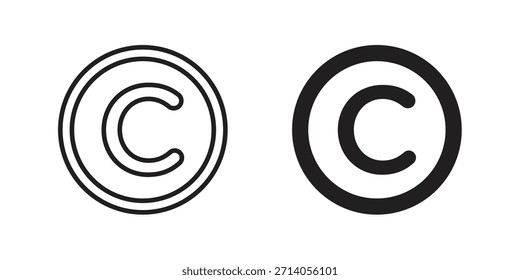 Copyright icon silhouette vector designs. Editable Strokes